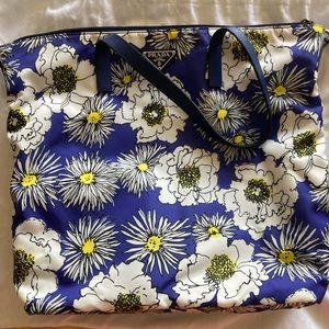 Prada Blue & Yellow Floral Tote